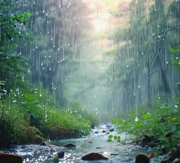 诗意旋律中的雨景画卷,雨的画卷，描绘自然界的诗意旋律,魅力,诗意,画卷,第1张