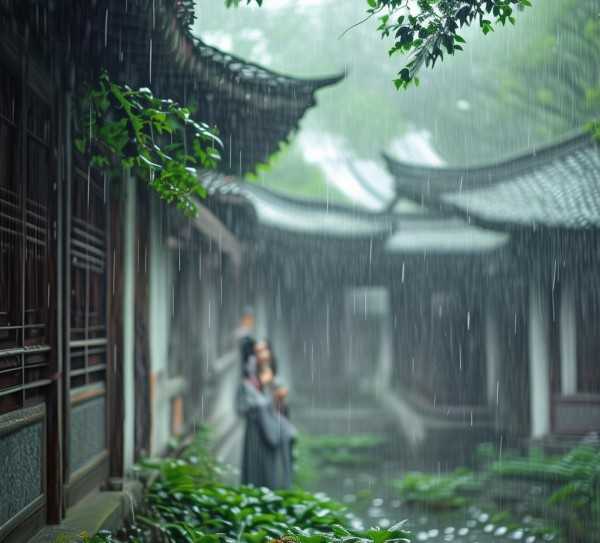 细雨润无声，古诗词中的雨意韵味探微,细雨润无声—品鉴古诗词中的雨意之美,画卷,智慧,古诗,第1张