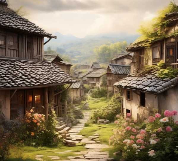 古韵游村，穿越时空的田园画卷赏析,游村，古韵诗情，穿越时空的田园画卷—原文及翻译赏析,魅力,画卷,人生哲理,第1张