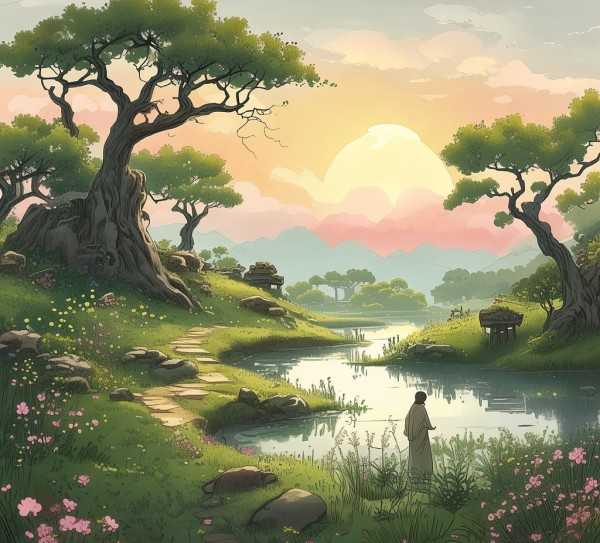 陶渊明归园田居的田园诗意与人生智慧解读,探寻陶渊明归园田居中的田园诗意与人生哲理,智慧,诗意,人生哲理,第1张