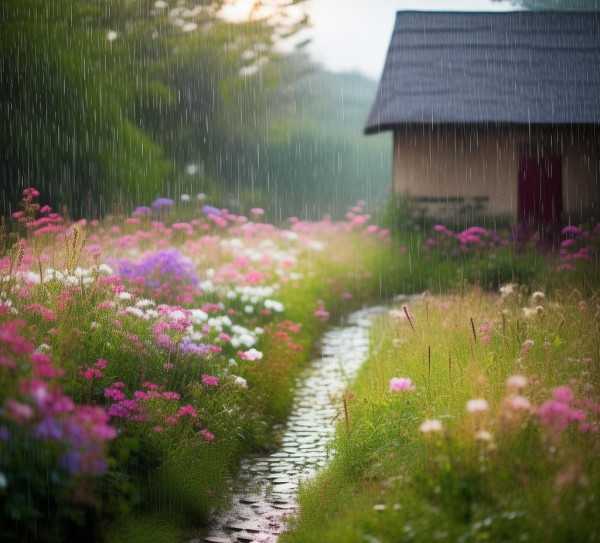 春雨润无声，春意盎然——细腻春雨画卷,细雨润无声，春意盎然间—春雨的细腻描绘,诗意,画卷,温暖,第1张